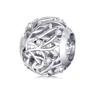 (imagen para) Encanto de plata estilo Pandora con diseño de vid - BSC256