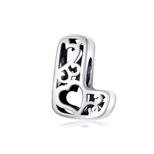(imagen para) Encanto de Plata Estilo Pandora con Letra Mágica L - SCC1229-L