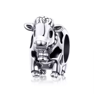 (imagen para) Encanto de plata estilo Pandora en forma de lindo ganado - SCC1049