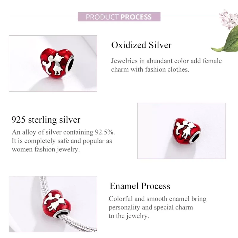 (imagen para) Encanto de Plata Estilo Pandora para Enamorados de la Infancia - SCC1187 - Ver 4
