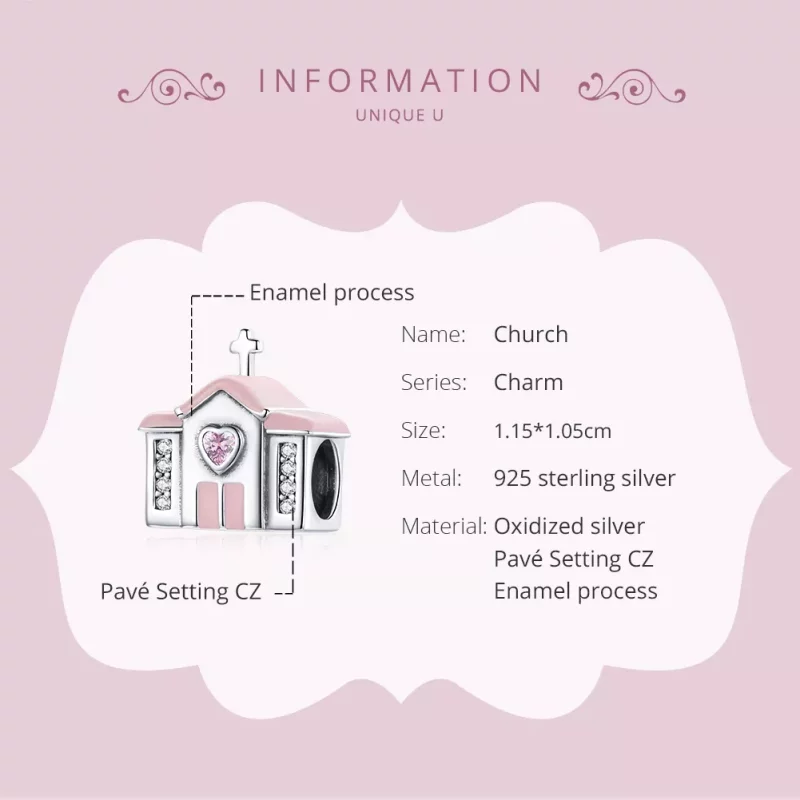 (imagen para) Encanto de plata estilo Pandora para iglesia - SCC1810 - Ver 6