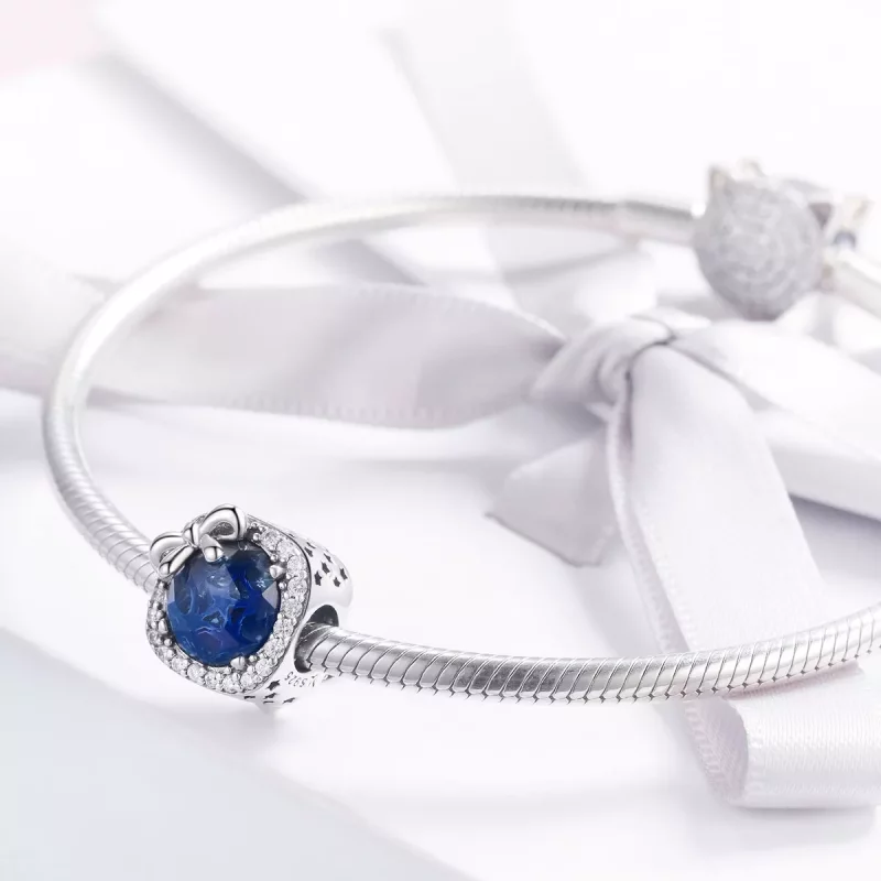 (imagen para) Encanto de Zafiro de Plata al Estilo Pandora - SCC1058 - Ver 3