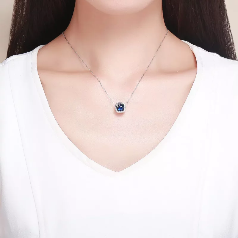 (imagen para) Encanto de Zafiro de Plata al Estilo Pandora - SCC1058 - Ver 5
