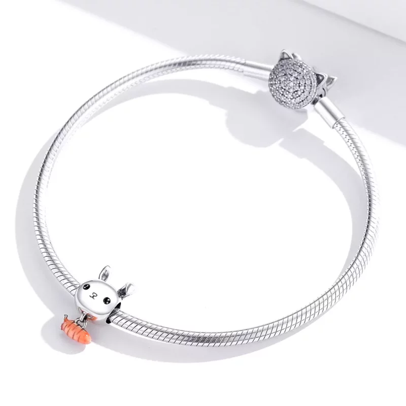 (imagen para) Encanto de zanahoria de conejo lindo estilo Pandora - BSC272 - Ver 3