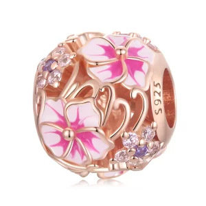 (imagen para) Encanto estilo Pandora de flores de cerezo rosa - BSC643