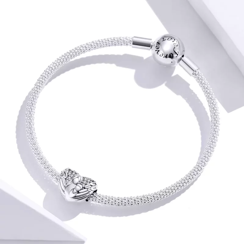 (imagen para) Encanto estilo Pandora de plata "Gracias y Te quiero" - SCC1462 - Ver 2