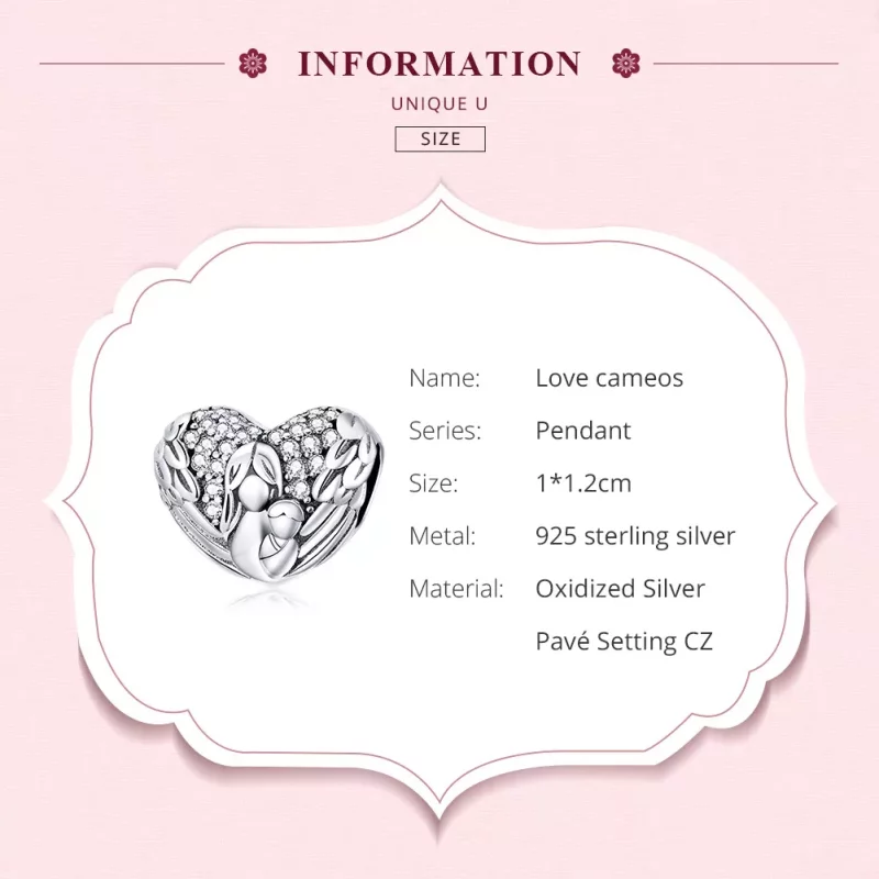 (imagen para) Encanto estilo Pandora de plata "Gracias y Te quiero" - SCC1462 - Ver 6