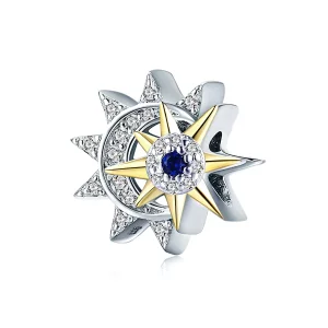 (imagen para) Encanto estilo Pandora plateado y dorado "El sol se encuentra con la luna" - SCC1137