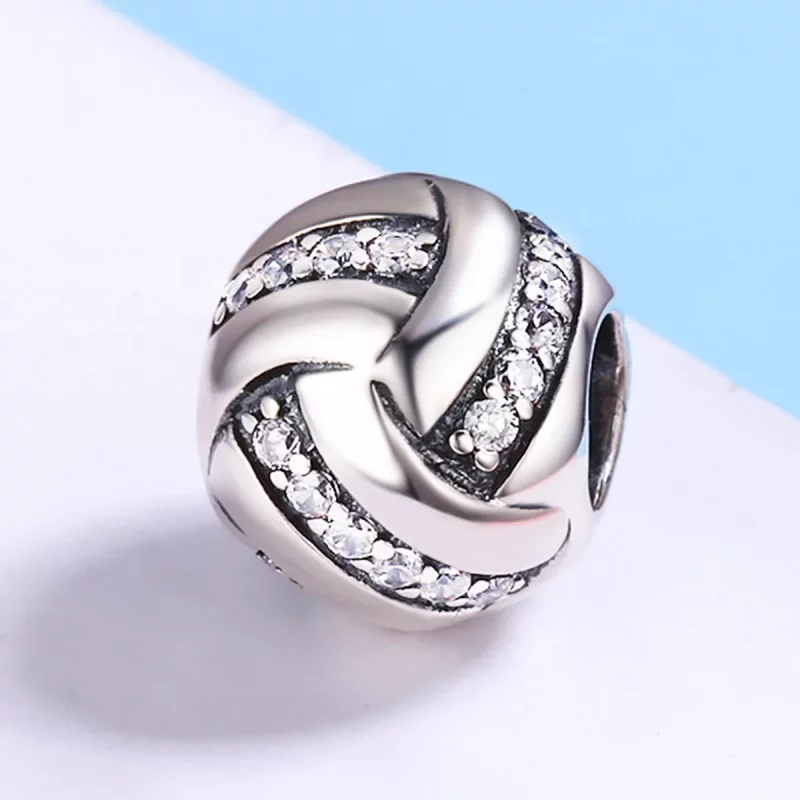 (imagen para) Encanto Plateado de Estilo Pandora con Brillo Complejo - SCC302 - Ver 3