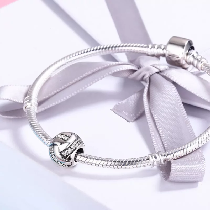 (imagen para) Encanto Plateado de Estilo Pandora con Brillo Complejo - SCC302 - Ver 4