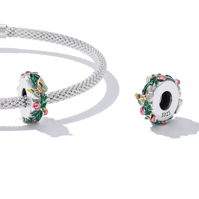 (imagen para) Encanto separador de estilo Pandora con mariposa y flor - SCC2251 - Ver 4