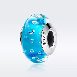 (imagen para) Estilo Pandora Azul de moda con abalorio de cristal de Murano roscado - SCZ029