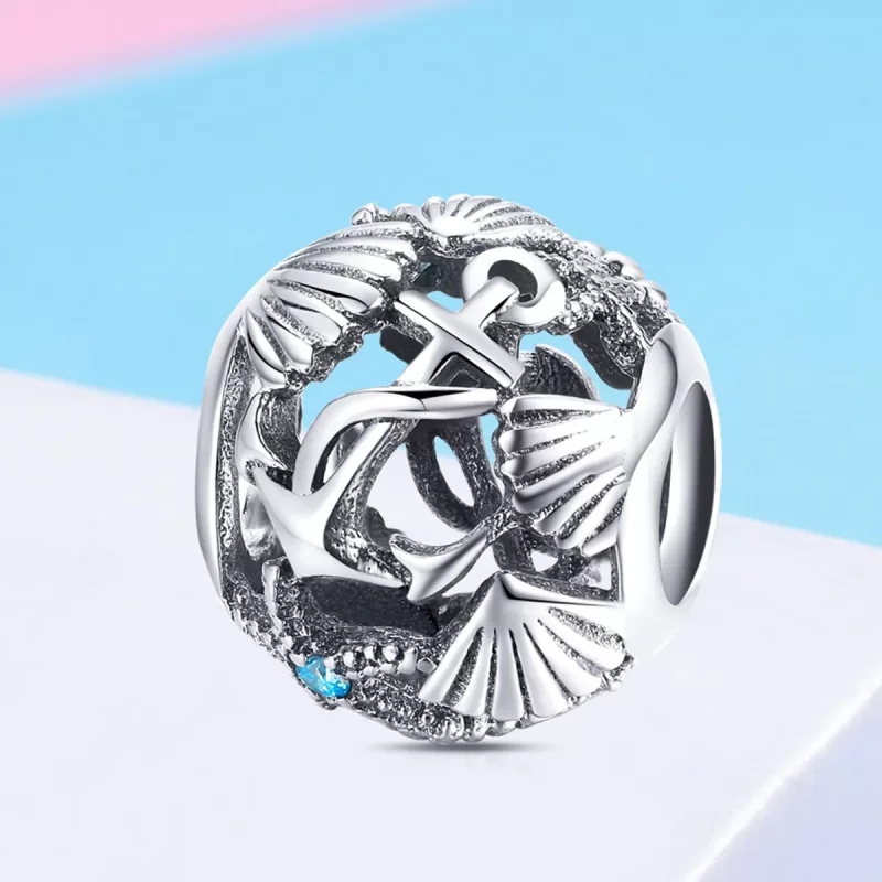(imagen para) Estilo Pandora Charm de Playa de Plata - SCC995 - Ver 2