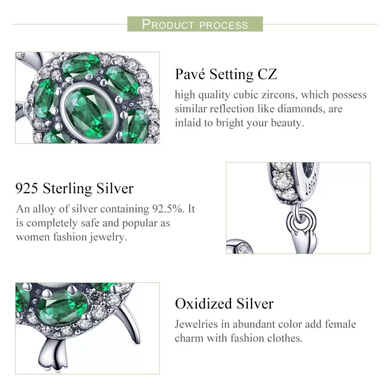 (imagen para) Estilo Pandora Colgante de Tortuga de Plata - SCC1017 - Ver 6