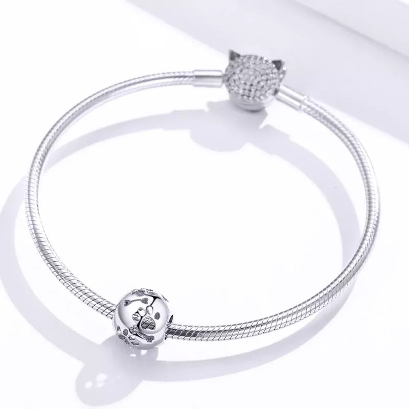 (imagen para) Estilo Pandora Encanto de Huellas de Mascotas Lindas - BSC140 - Ver 3