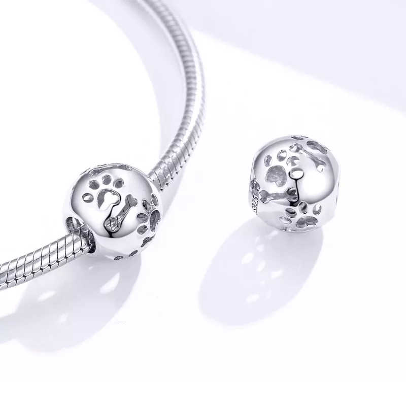 (imagen para) Estilo Pandora Encanto de Huellas de Mascotas Lindas - BSC140 - Ver 4