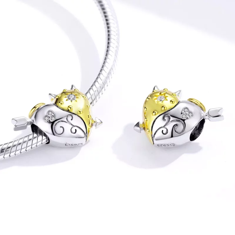 (imagen para) Estilo Pandora Encanto de Ángel y Diablo de Dos Tonos - BSC107 - Ver 4