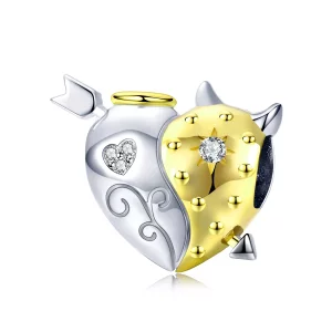 (imagen para) Estilo Pandora Encanto de Ángel y Diablo de Dos Tonos - BSC107