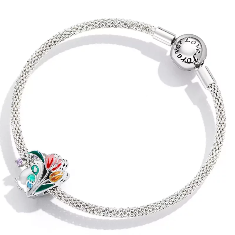 (imagen para) Estilo Pandora Flores y Pájaros - Amuleto de Lluvia - SCC2193 - Ver 4