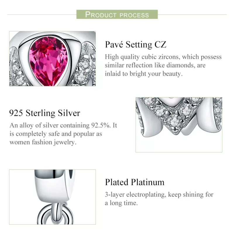 (imagen para) Estilo Pandora Plata Cuenta de Tulipán Colgante - SCC1027 - Ver 6