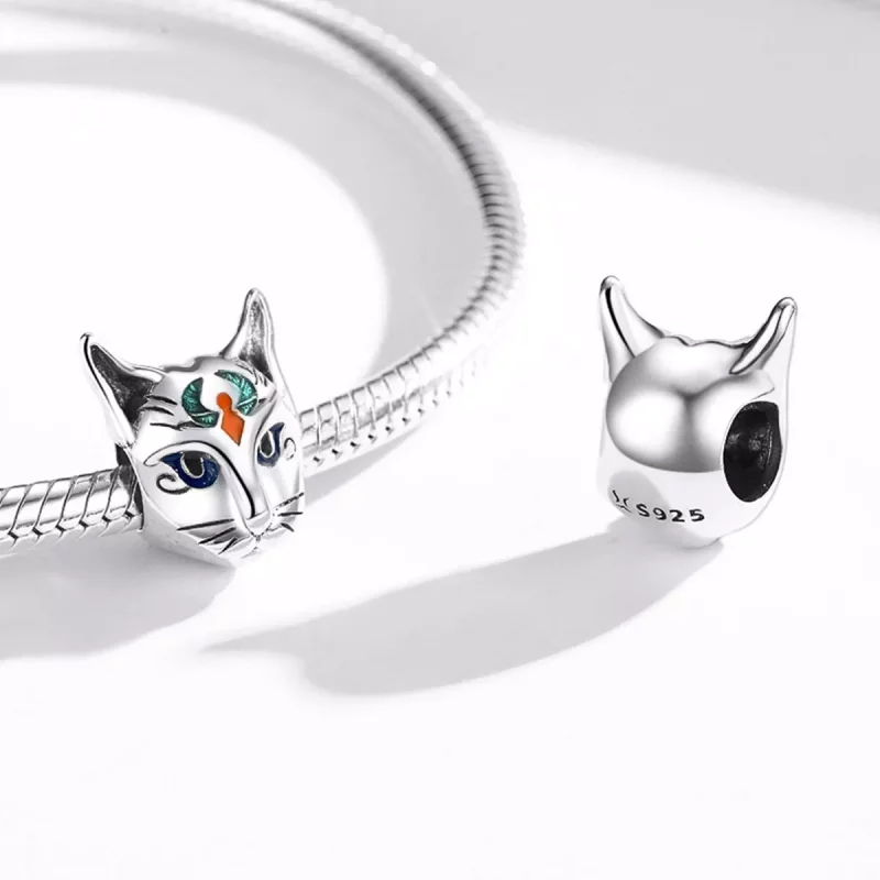 (imagen para) Estilo Pandora Plata Egipto - Amuleto de la Diosa Bastet - SCC1859 - Ver 4