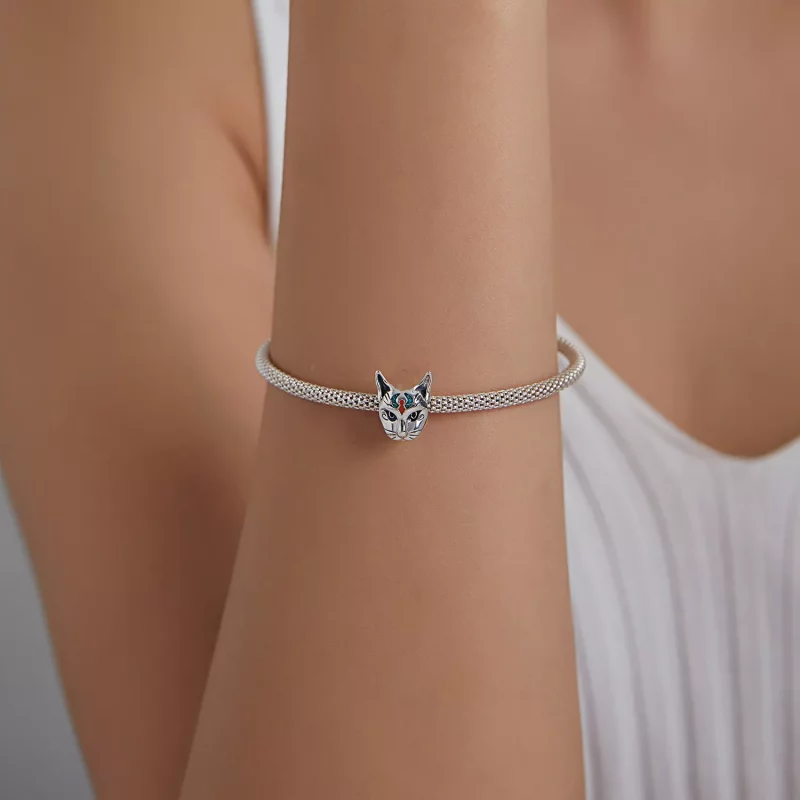 (imagen para) Estilo Pandora Plata Egipto - Amuleto de la Diosa Bastet - SCC1859 - Ver 5