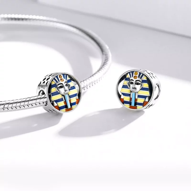 (imagen para) Estilo Pandora Plata Egipto - Amuleto Faraón - SCC1858 - Ver 4