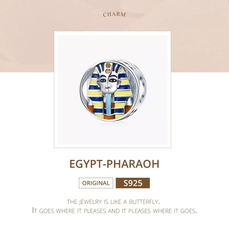 (imagen para) Estilo Pandora Plata Egipto - Amuleto Faraón - SCC1858 - Ver 5