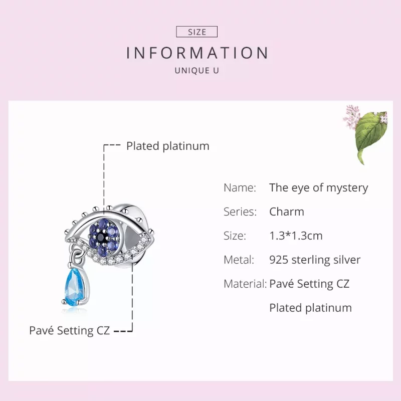 (imagen para) Estilo Pandora Plata El Encanto del Ojo del Misterio - SCC1775 - Ver 7