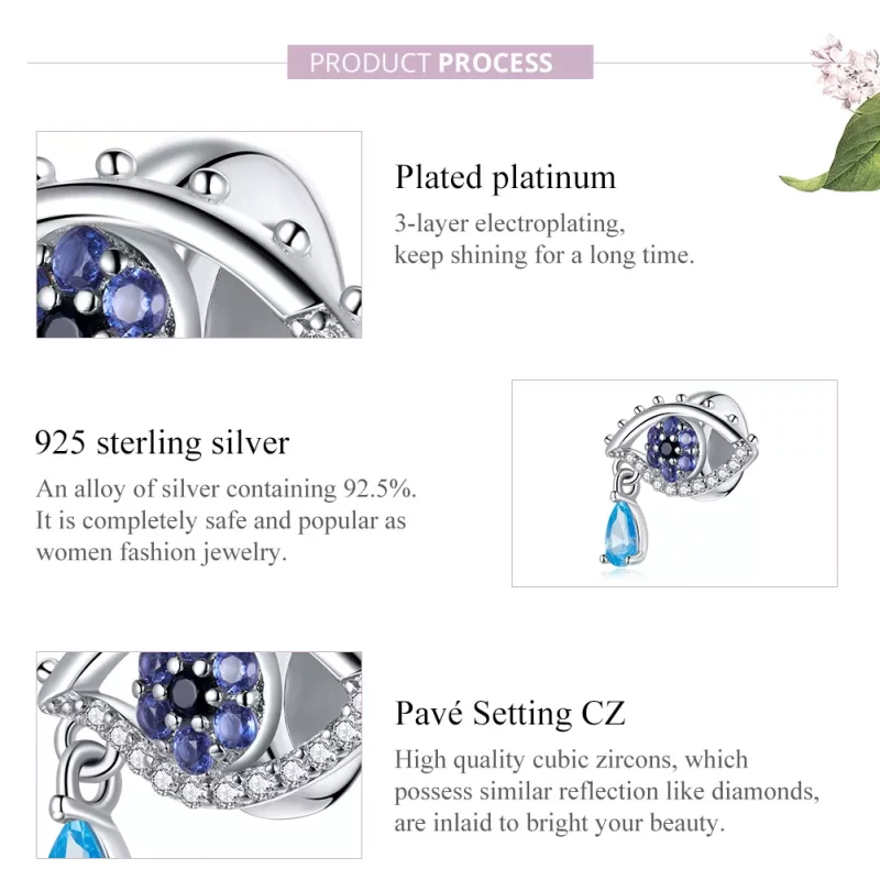 (imagen para) Estilo Pandora Plata El Encanto del Ojo del Misterio - SCC1775 - Ver 8