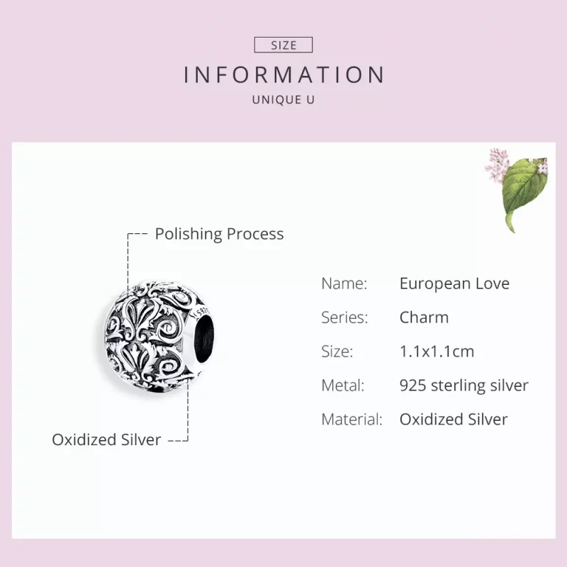 (imagen para) Estilo Pandora Plata Encanto de Estilo Corte Real - SCC1179 - Ver 3