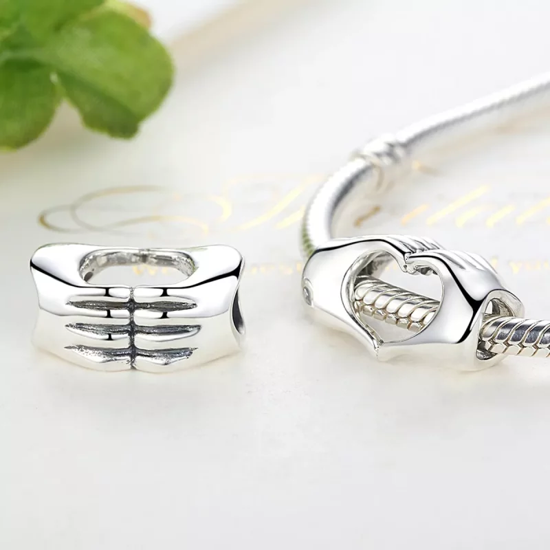 (imagen para) Estilo Pandora Plata Manos con Encanto de Amor - SCC125 - Ver 3