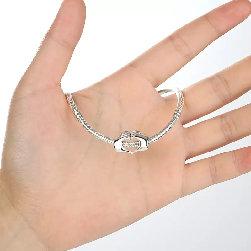 (imagen para) Estilo Pandora Plata Manos con Encanto de Amor - SCC125 - Ver 4