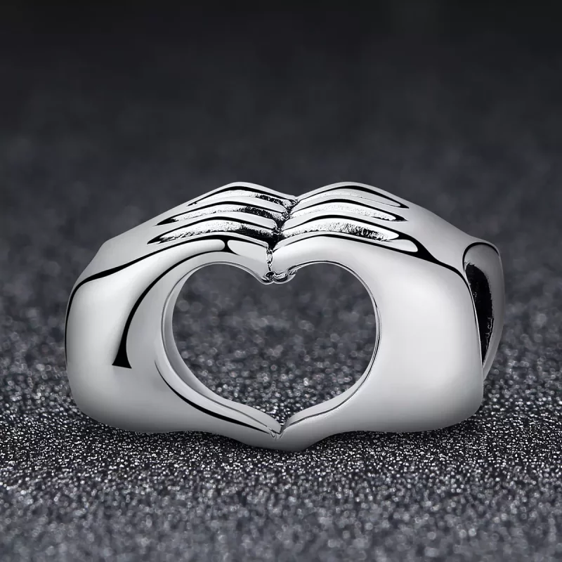 (imagen para) Estilo Pandora Plata Manos con Encanto de Amor - SCC125 - Ver 5