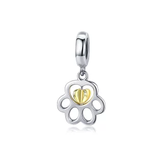 (imagen para) Estilo Pandora Plateado y Chapado en Oro - Colgante de Mascota de la Cura - SCC1251