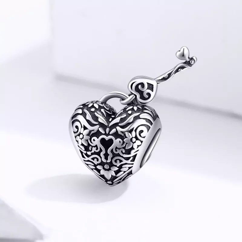 (imagen para) Pandora Estilo Abalorio de Candado en Forma de Corazón - SCC1447 - Ver 2
