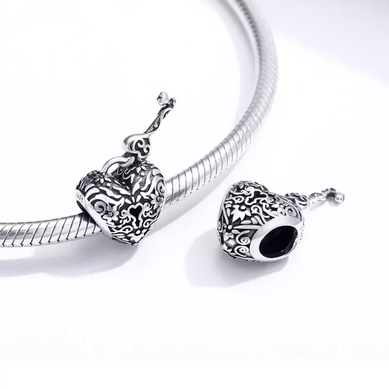 (imagen para) Pandora Estilo Abalorio de Candado en Forma de Corazón - SCC1447 - Ver 4