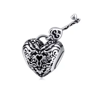 Pandora Estilo Abalorio de Candado en Forma de Corazón - SCC1447 (imagen para) Pandora Estilo Abalorio de Candado en Forma de Corazón - SCC1447