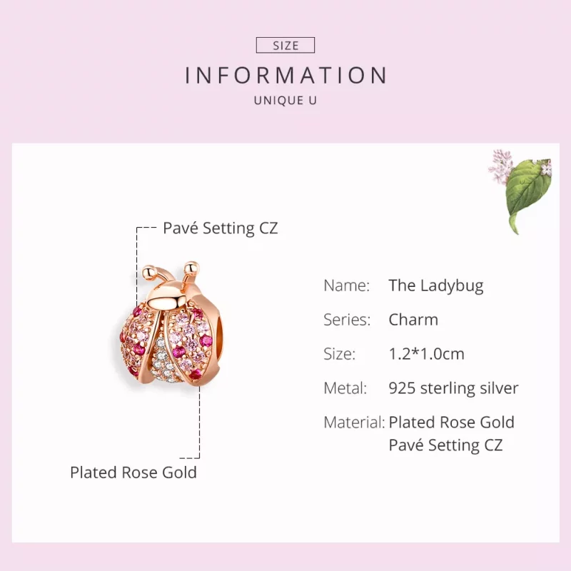 (imagen para) Pandora Estilo Encanto Mariquita Oro Rosa - SCC1120-C - Ver 3