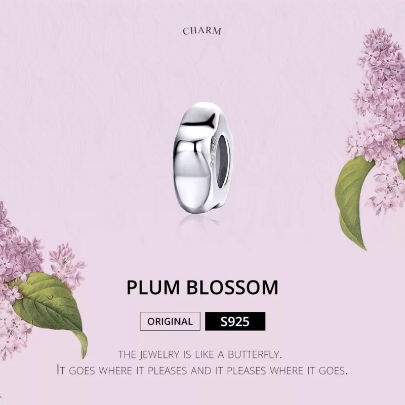 (imagen para) Pandora Estilo Espaciador de Flor de Ciruelo de Plata - SCC1168 - Ver 2
