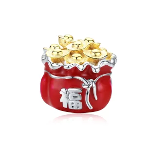 (imagen para) Pandora Style Charm de Dos Tonos Bolsa de la Suerte - BSC100