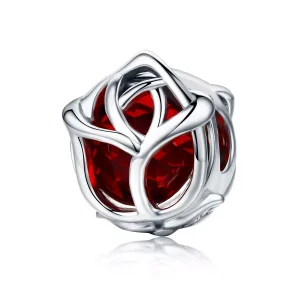 (imagen para) Pandora Style Charm de Plata con Rosas Rojas - SCC568
