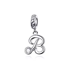 (imagen para) Pandora Style Colgante de Letra B en Plata - SCC1183-B
