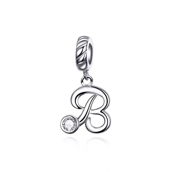 (imagen para) Pandora Style Colgante de Letra B en Plata - SCC1183-B