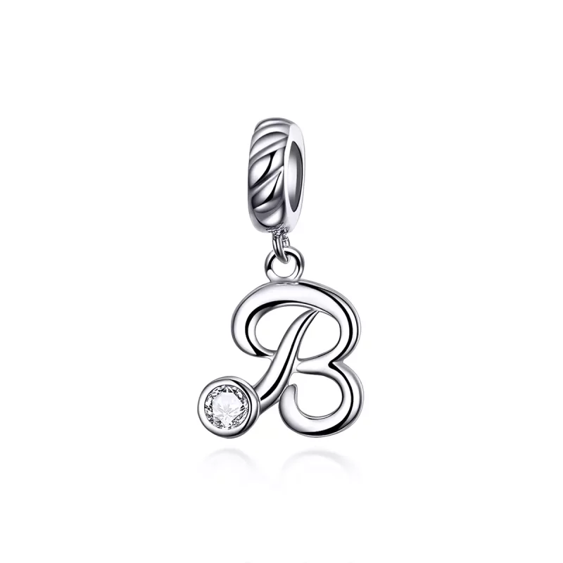 (imagen para) Pandora Style Colgante de Letra B en Plata - SCC1183-B