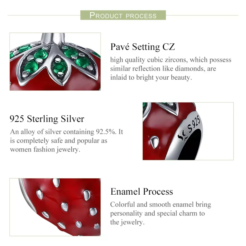 (imagen para) Pandora Style Plata Fresa Encanto - SCC369 - Ver 6