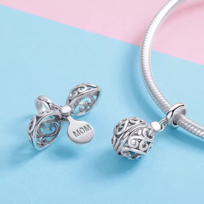 (imagen para) Pandora Style Plata Gartitud para Mamá Colgante - SCC1008 - Ver 4