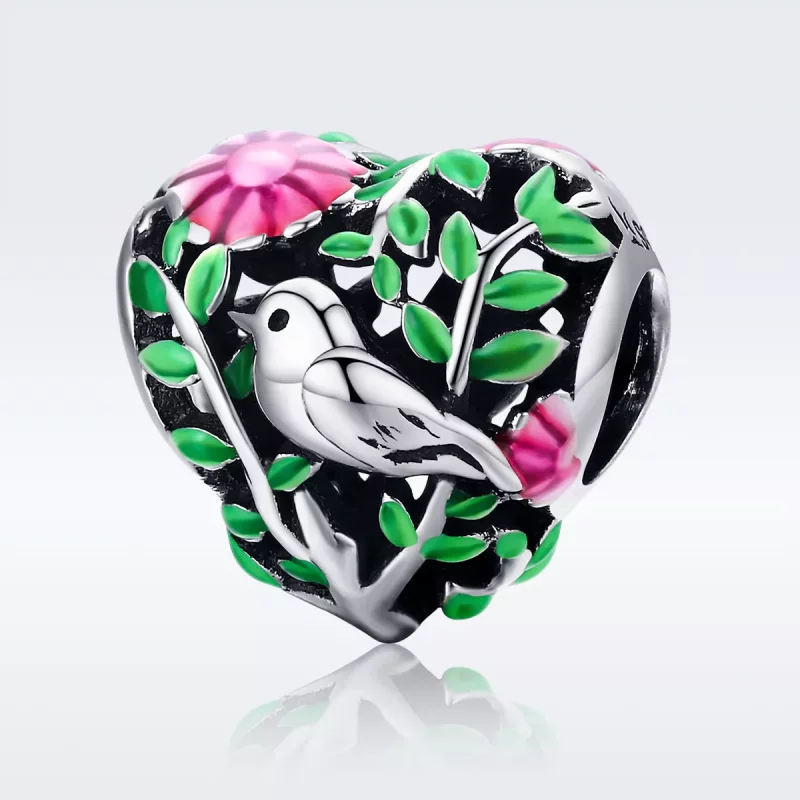 (imagen para) Pandora Style Plata Pájaros en el Encanto del Bosque - SCC647 - Ver 2