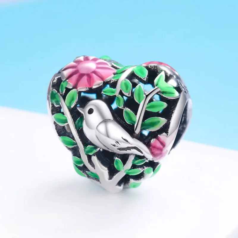 (imagen para) Pandora Style Plata Pájaros en el Encanto del Bosque - SCC647 - Ver 3