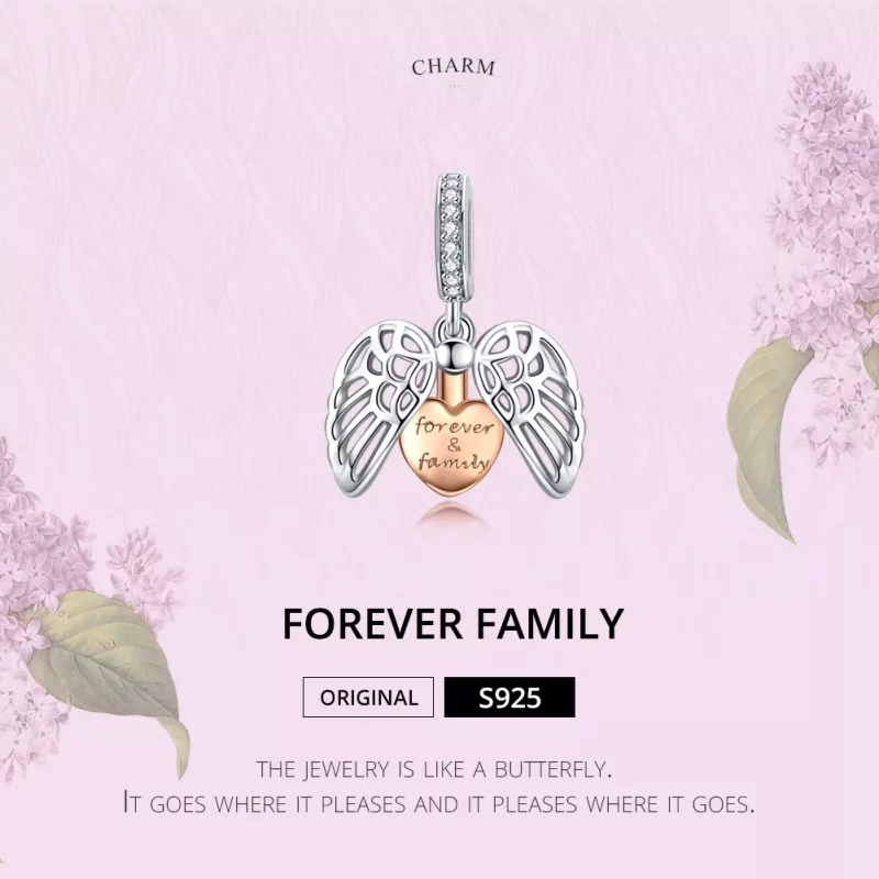 (imagen para) Pandora Style Plata y Oro Rosa Abalorio Forever & Family - SCC1299 - Ver 2
